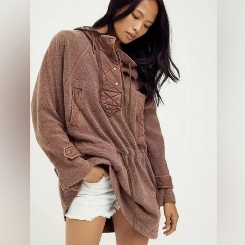 Free People We The Free Womens Sadie Surplus Knit Oversized Utility Hoodie Small